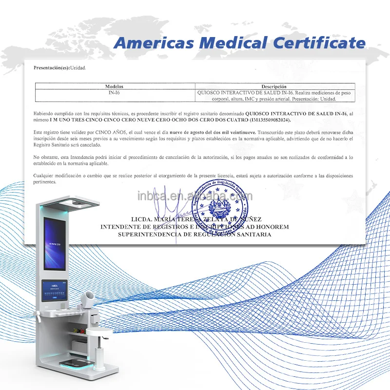 Customizable Electronic Blood Analysis System Body Check Health Kiosk Medical Device IP55 Protection 1 Year Warranty for