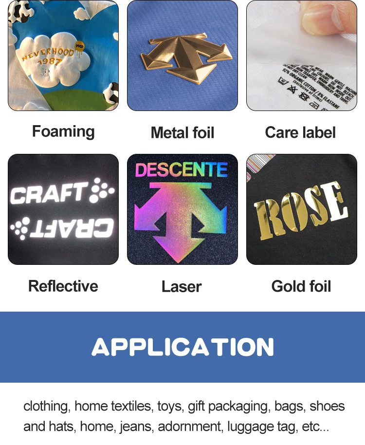 Custom Iron On 3d Heat Press Label Thermal Press Clothing Accessories