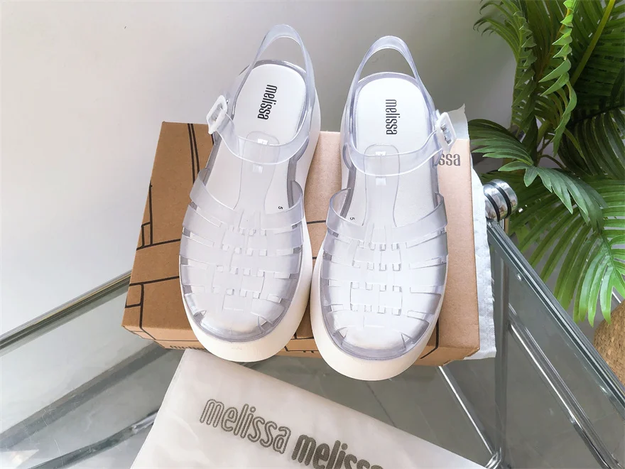 2023 New Melissa Women's Shoes Baotou Thick Bottom Roman Sandals Anti