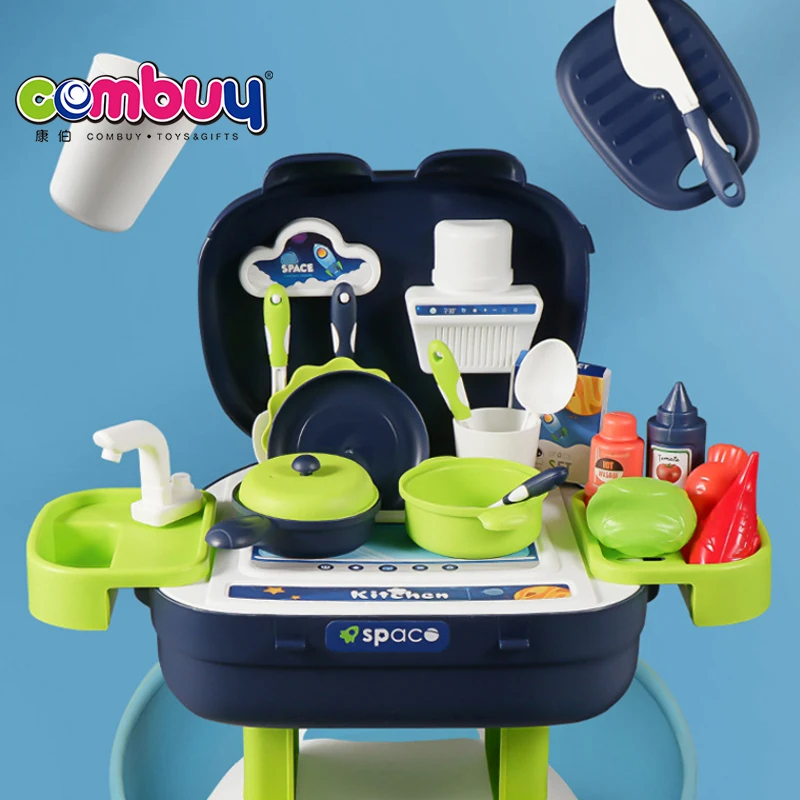 Building Block Backpack Pretend Play Kitchen Toy Set for Children