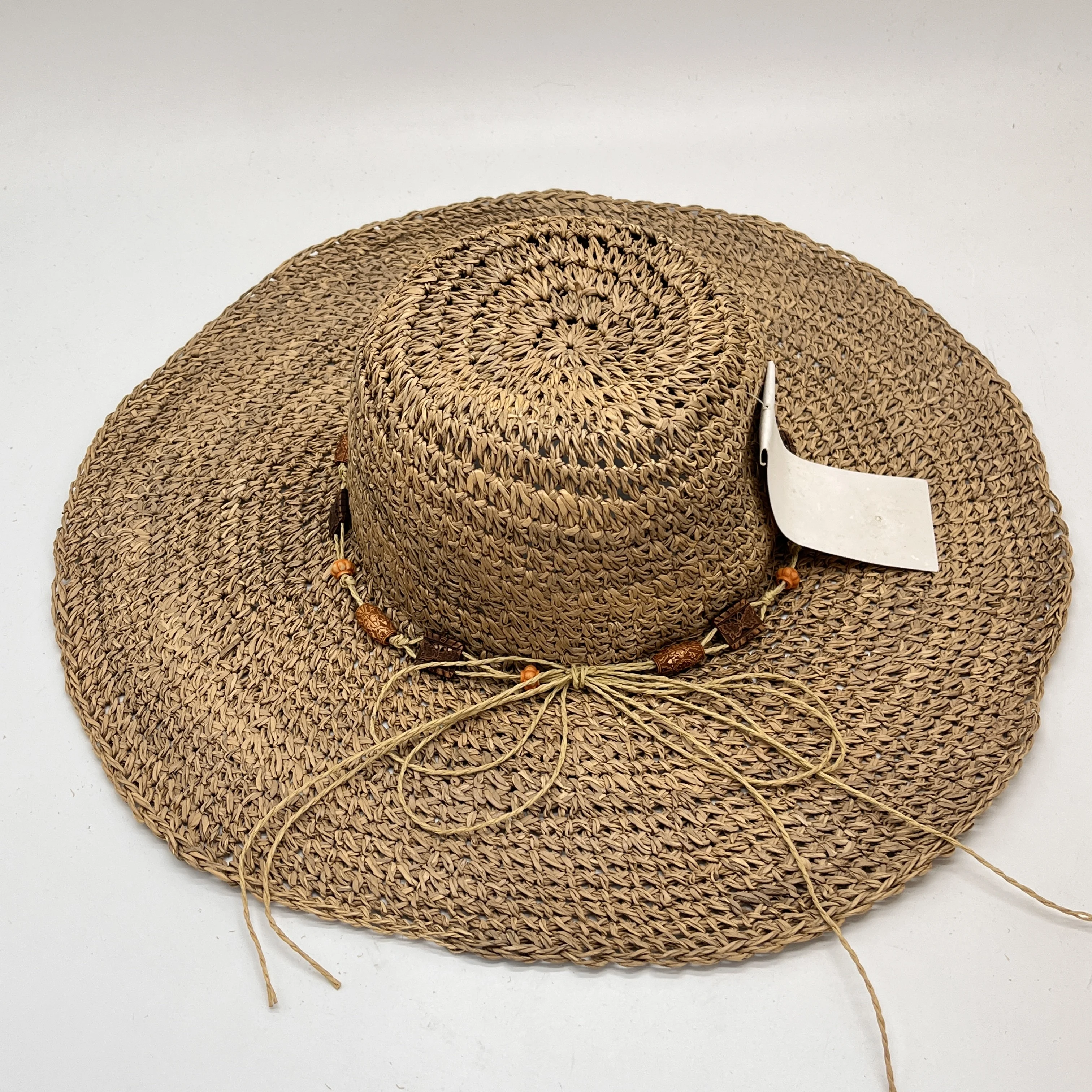 Wholesale Beach Summer Wide Brim Hat, Foldable Paper Straw Hat_voghion.com