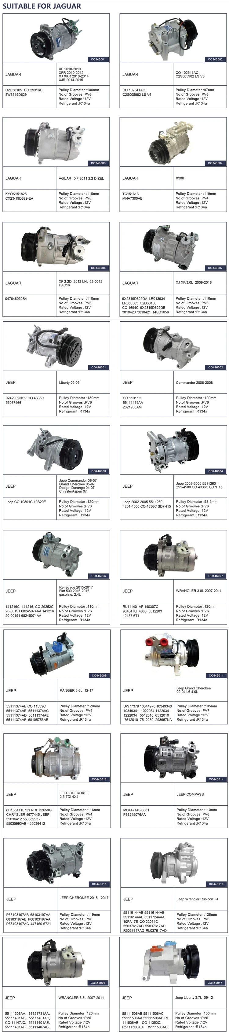 New AC Compressor for Landcruiser 1HZ 1FZ 4.2 4.5 Models for Ranger for ...