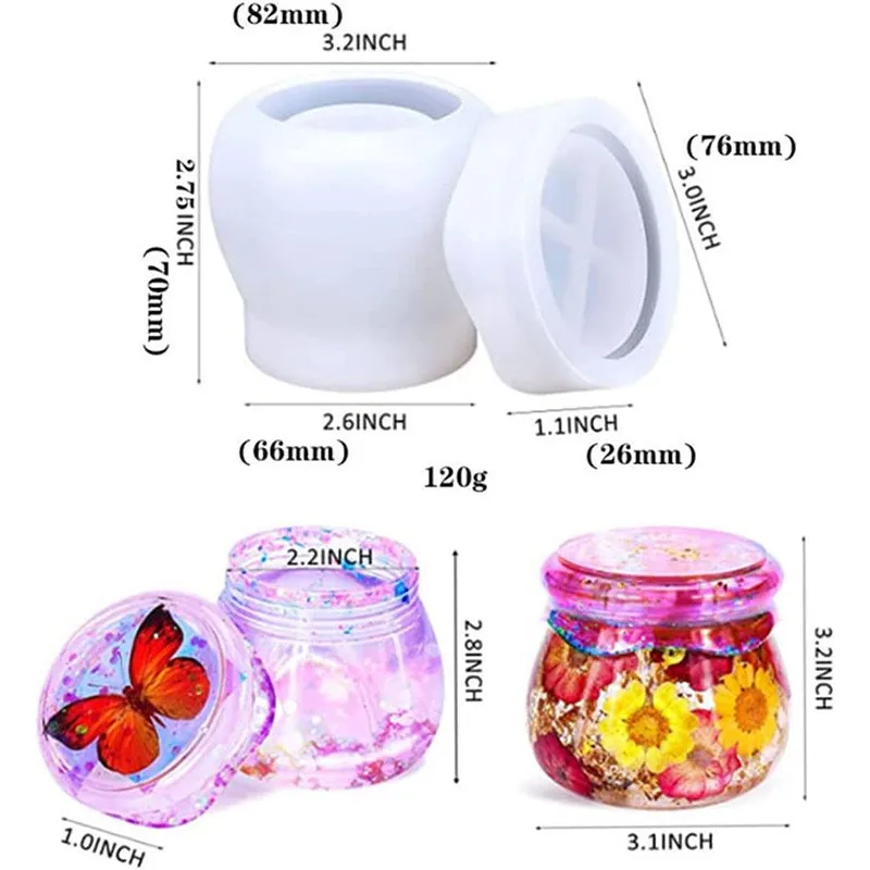 Y363 DIY Resin Storage Boxes Candy Jar Mold DIY Cement Trinket Box Silicone Mold