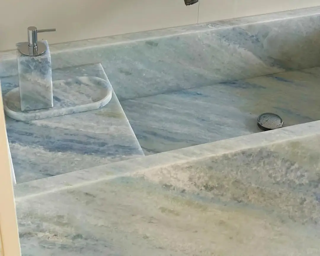 product blue crystal marble washbasin countertops vanity tops  table tops blue marble bathroom sink-2