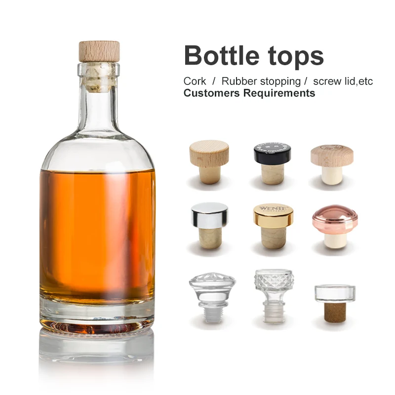 Matte Black Glass Gin Bottle 500ml 750ml Frosted Black Spirit Liquor Vodka Glass Wine Bottle 750ml Glass Olive Oil Bottle