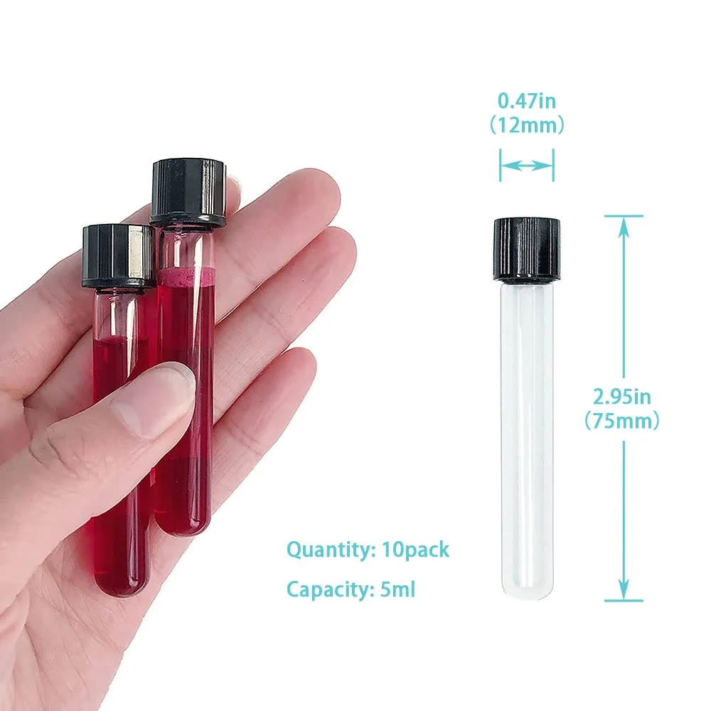 Lab Test Tube Clear Glass 5mm 10mm Test Tube Glass Test Tube With Screw