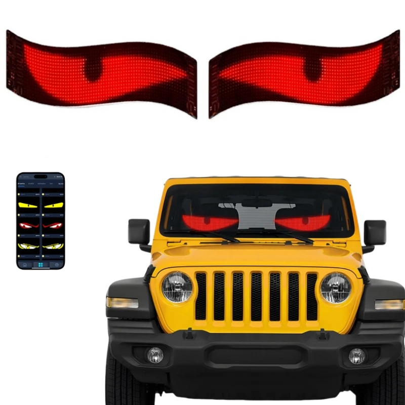 App Control Car Window Flexible Led Display Ojos Led Para Autos Camion Windshield Eye Flexible Messages Scrolling Led Screen