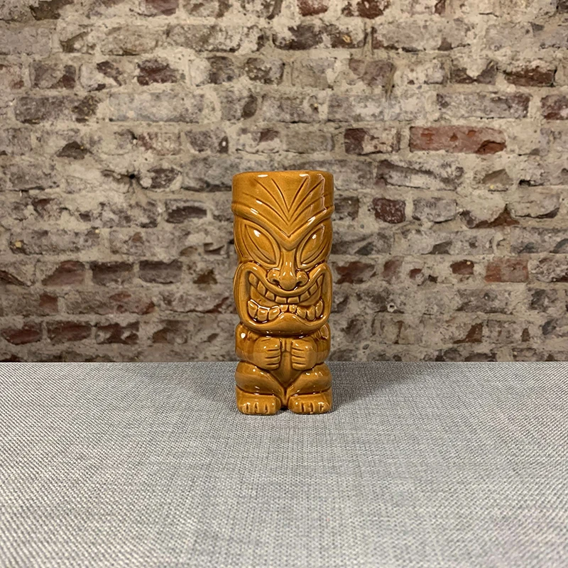Custom Unique Party Tiki Mug Brown Ceramic 3D Mug Drinkware for Tiki Bar