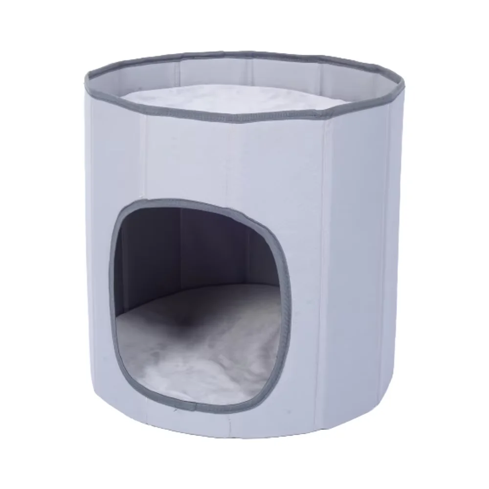 Double Layer Cat and Dog House High Quality Tent with Solid Pattern Bed pet bed cylindrical