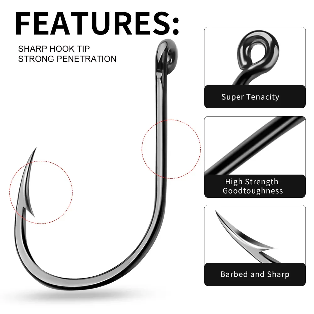 200pcs sliver wacky hook high carbon Steel worm fishing hooks for sea fishing