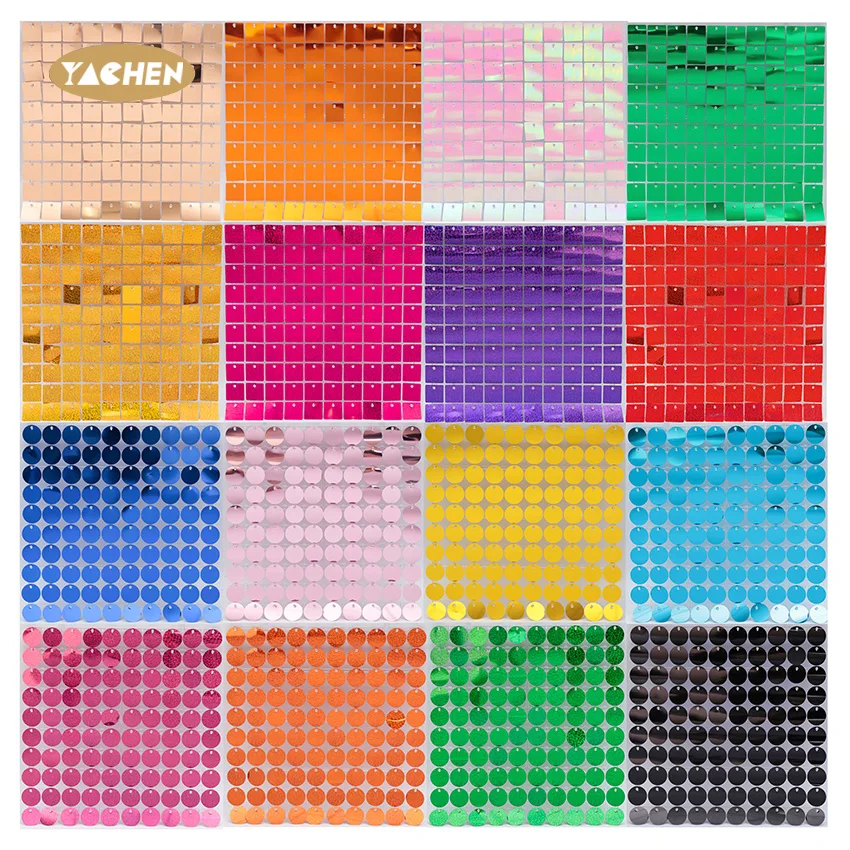 Оптовая продажа, Декорации для свадебной вечеринки YACHEN, 30*30 см, блестящая настенная панель с блестками, праздничный фон с блестками