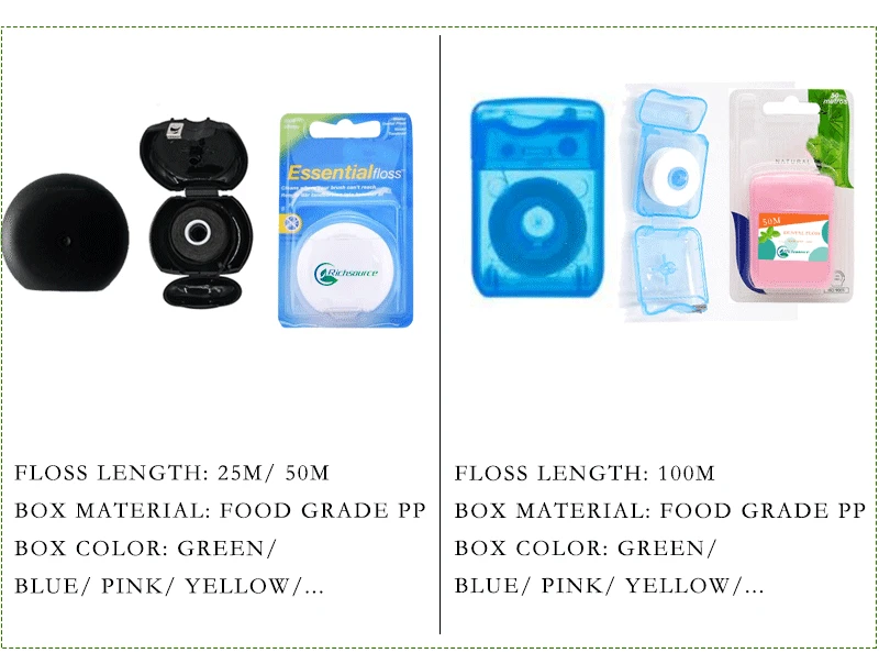 Dental Floss Dispenser Waxed Nylon Floss Cocofloss Recyclable Packing