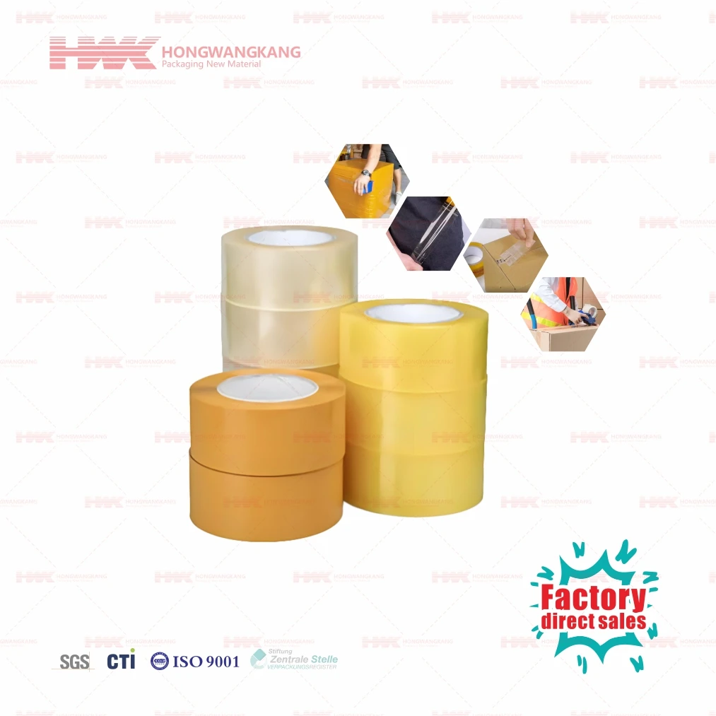 HWK Factory Custom Heavy Duty Packaging Carton Sealing Shipping Adhesive Tape Clear Packing Tape for Shipping and Packaging