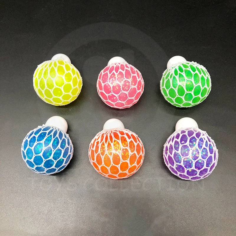 Сжимаемый антистресс Amazon 6 см ТПР мяч с золотой пудрой