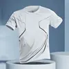 White short-sleeved shirt with stripes