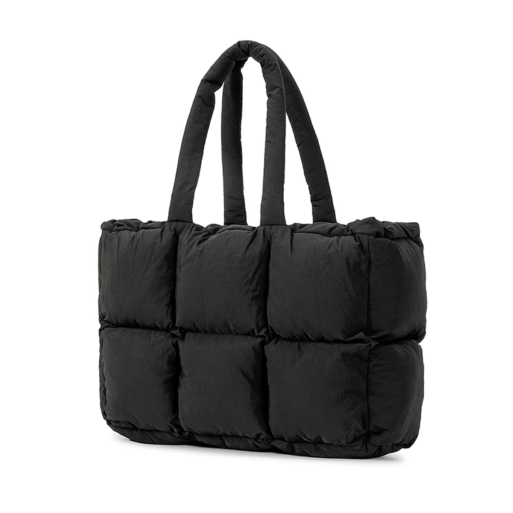Lightweight Black Quilted Larger Puffy Bag Top Quality Fashion Soft ...