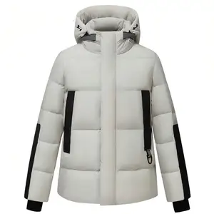 Winter Warm Thick Outdoor Down Coat for Men, High-Quality Customizable Hooded Puff Jacket