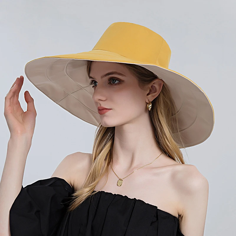 Шляпа рыбака с новым дизайном, Женская двусторонняя шляпа с защитой от ультрафиолета, мексиканские шляпы с широкими полями