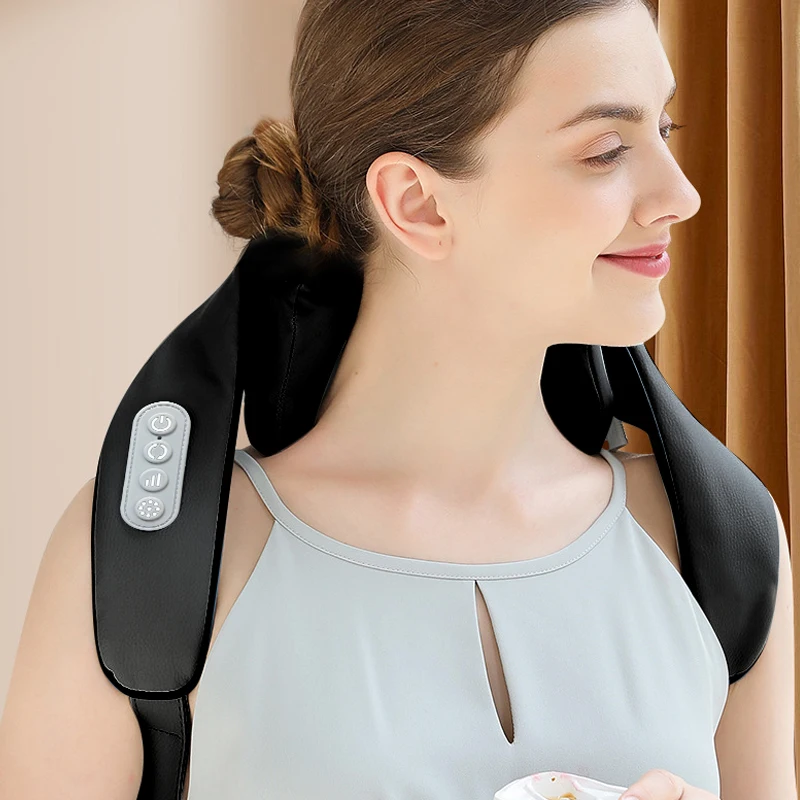2024 Electric Convenient Vibration Kneading Massage Trapezius Acupressure Neck and Back Massager for Neck Pain Relief