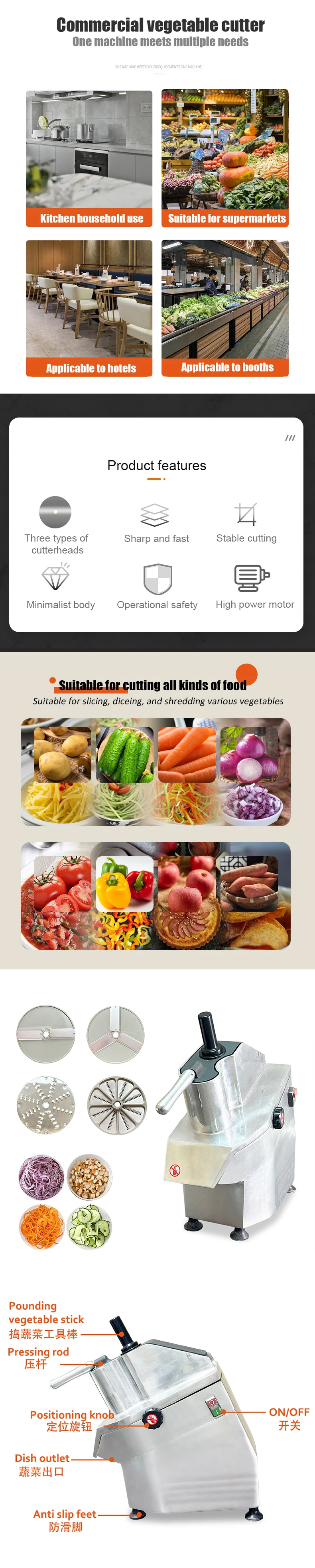 product commercial kitchen multifunctional electric fruit vegetable processor home use onion dicer grater cutter machine fruit vegetable-2