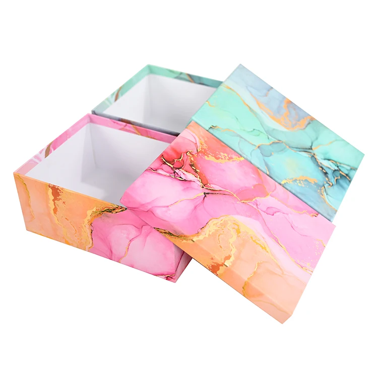 Recyclable Custom  Lid and Base Box High End Rigid Cardboard Flower Rose Packaging Box for Gift Packaging