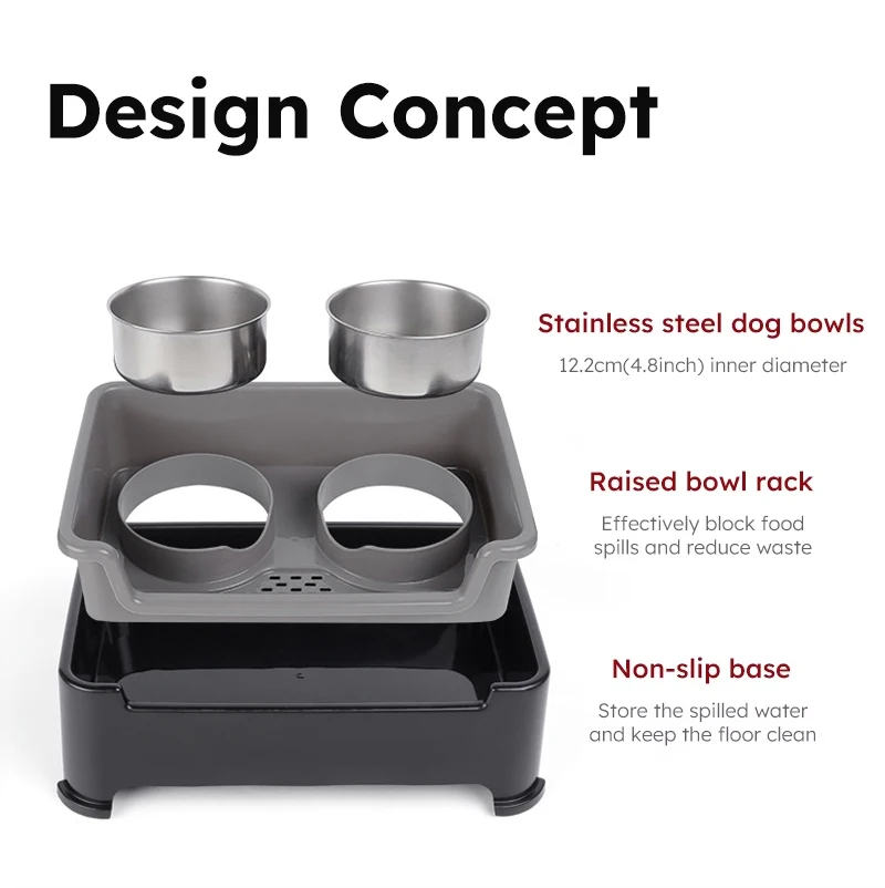 Pet Bowl Stainless Steel Dog Bowl Anti-upset Life  Pet Double Stainless Steel Cat Bowl Wholesale manufacture