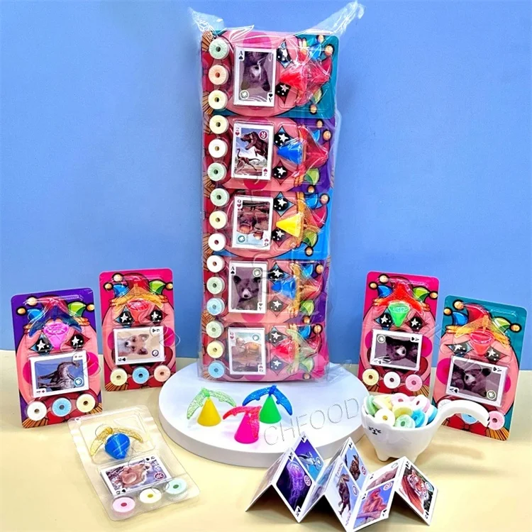 Low MOQ Wholesale 3in1 Fruity Whistle Tablet Hard Candy and Balancing Bird Toy with Card Toy OEM Candy Toy for Kids