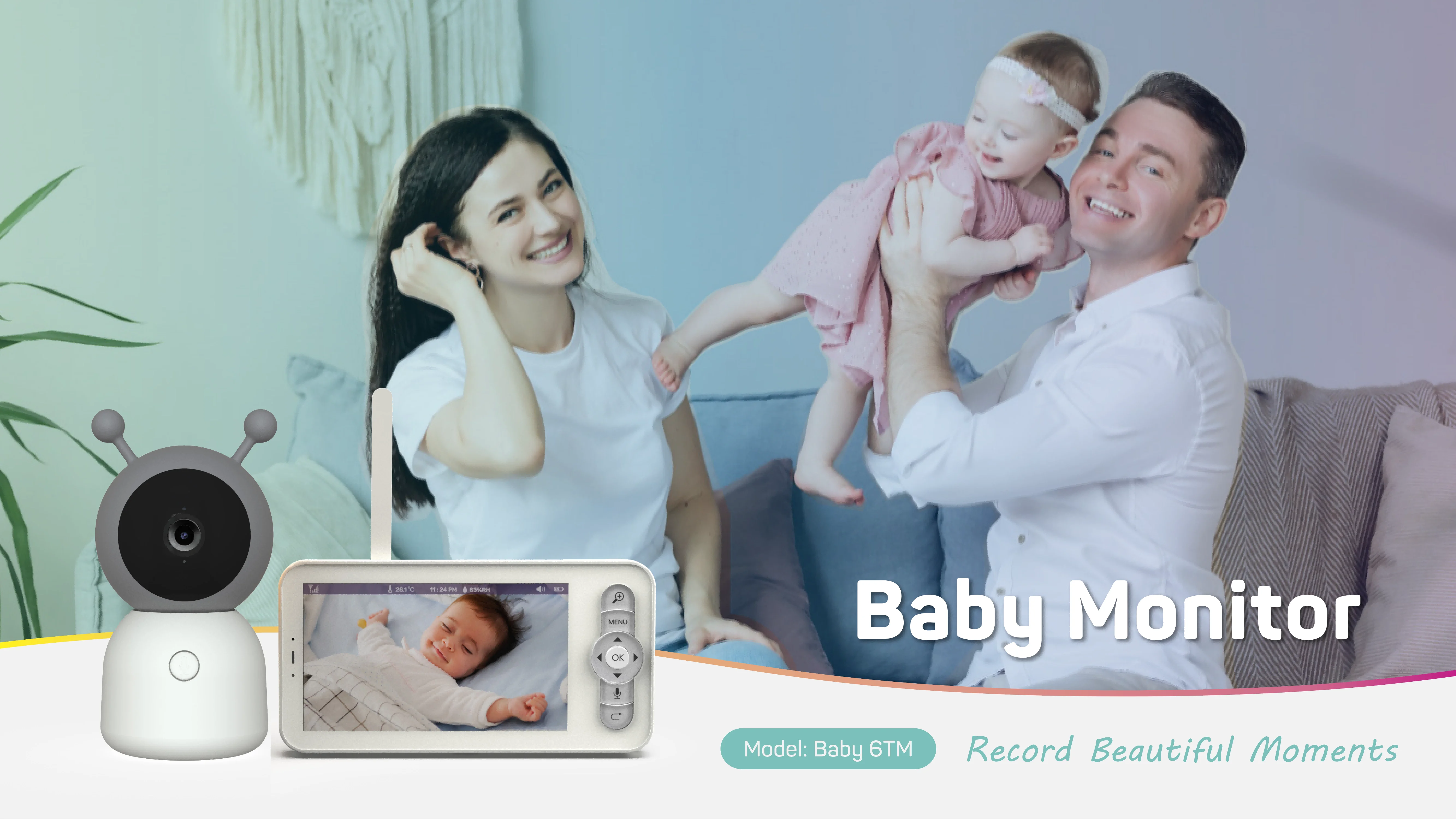 5inch WIFI Baby Monitor Digital Video Baby Monitor With Camera APP Temperature Detection New Babyphone Camera Baby Monitor