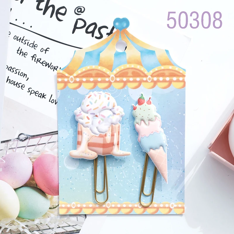 Nekoni Kawaii Stationery PVC Bookmark Reading Presents Paper Clips Fashion Paperclip for Office Stationery