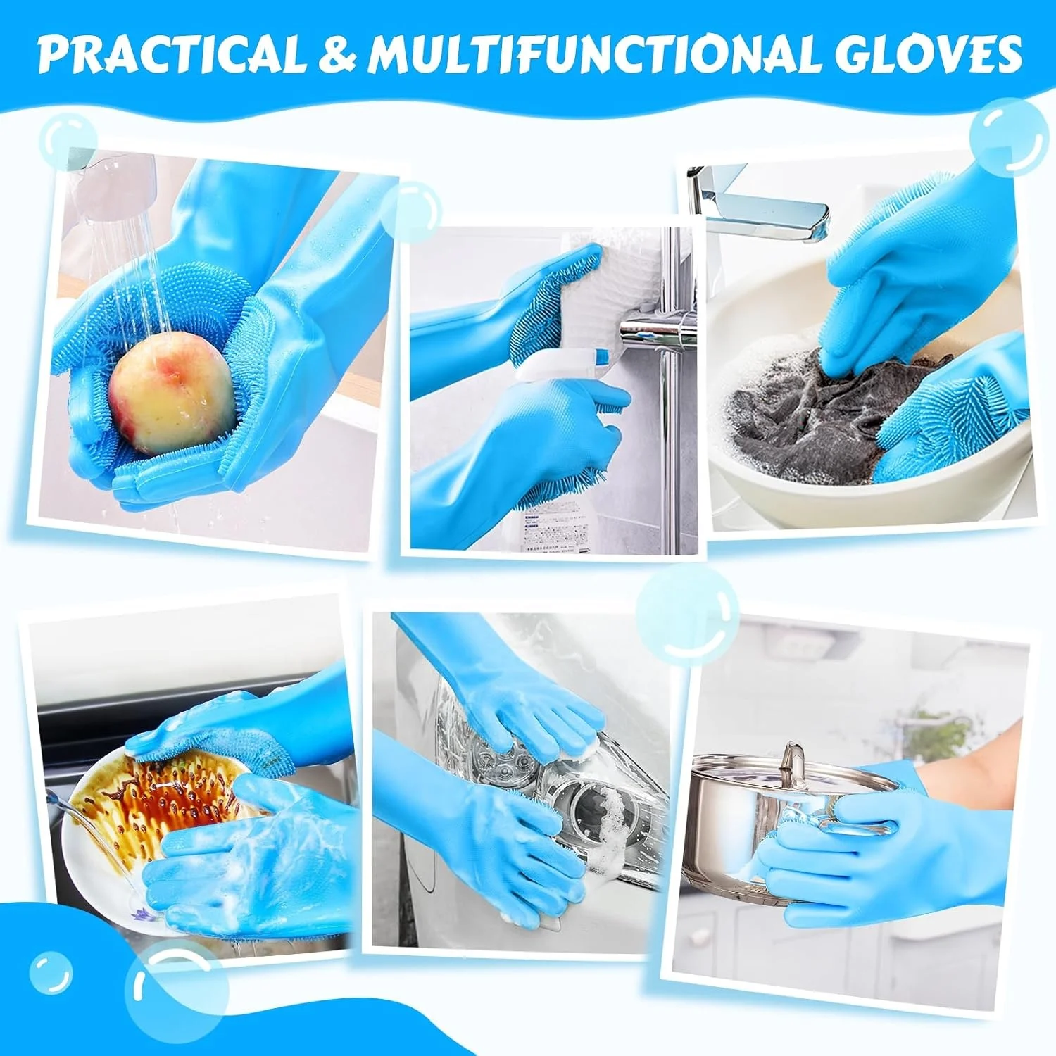 Guanti per lavastoviglie in Silicone pulizia della... – Vicedeal