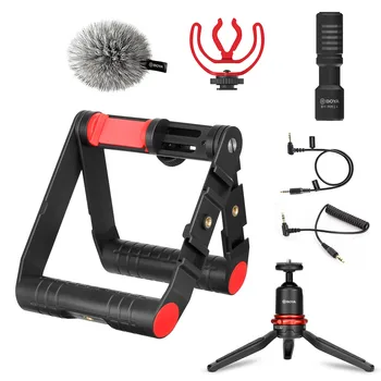 BOYA BY-VG380 Video Kit for Smartphone Microphone Set with BY-MM1 Mic for IOS Android Vlogging Podcasting Recording detail image