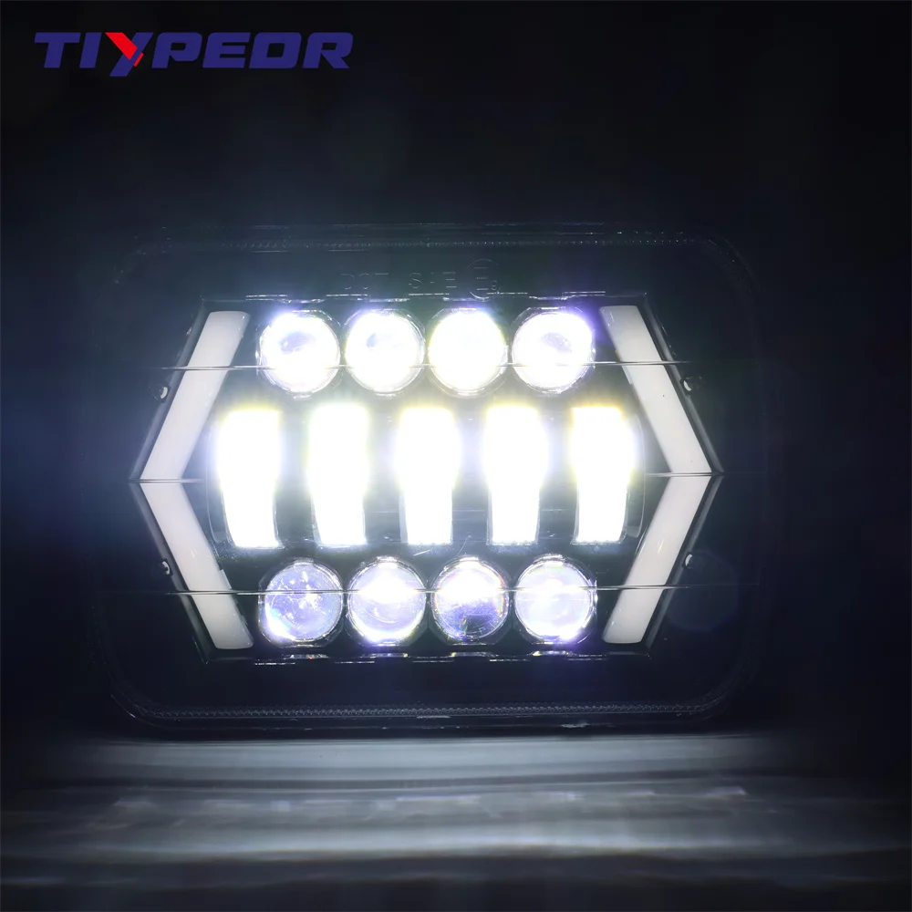 product tiypeor motorcycle car headlight 7inchled drl brightest for toyota pickup truck hi lo beam halo light car motorcycle accessories-4