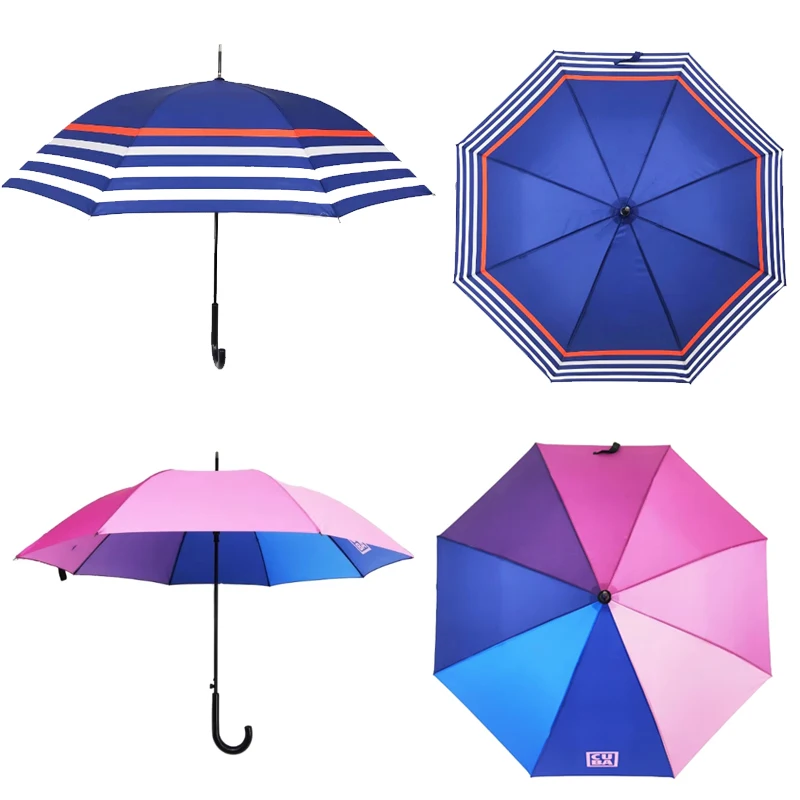 Paris City Eiffel Tower Custom Design Sublimation RPET Printed Windproof Straight Umbrella Personalized Promotion Gift UV Sun