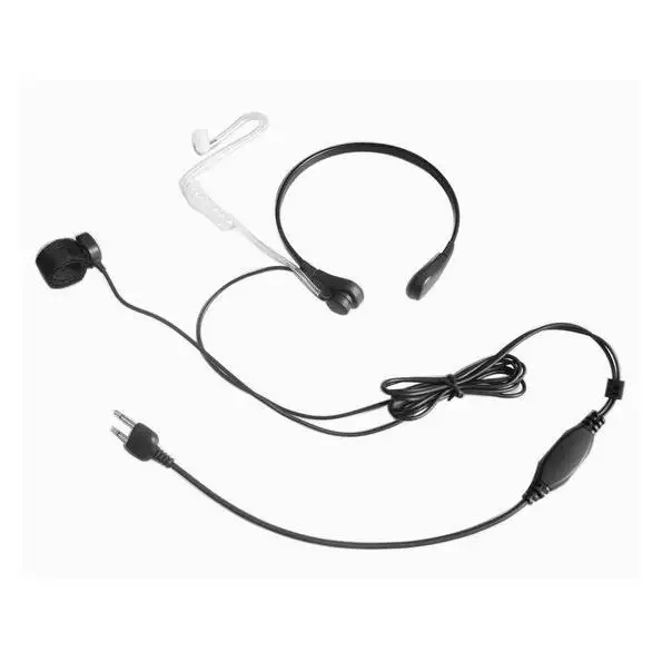 Mariosourcing Throat conductive microphone with  finger PTT and surveillance airtube earhook