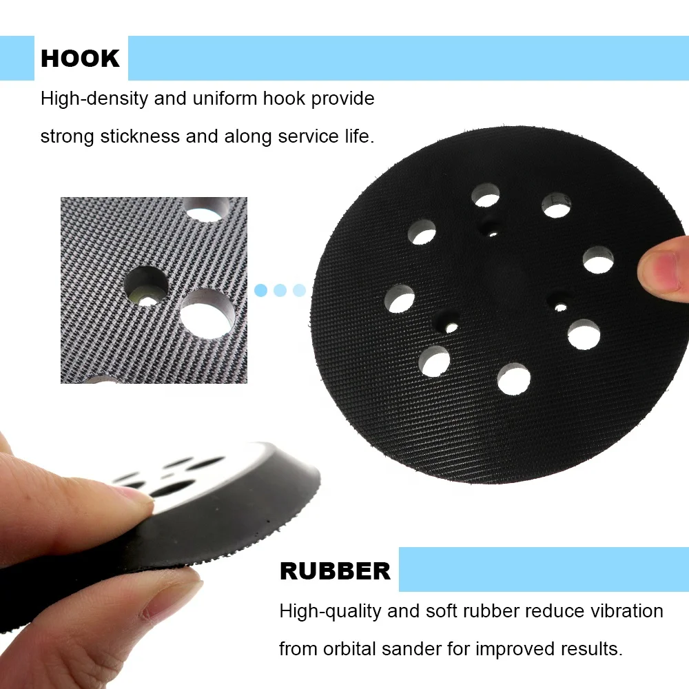 5Inch 121MM Universal Replacement Hook and Loop Metal Backup Plate Sanding Backing Pad for Orbital Random Sander Disc