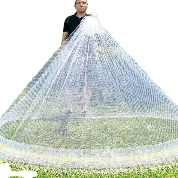 Hot Selling 8FT-17FT Korean Style Chain High-quality Fishing Net Factory  Price Fish Net with Bottom Pocket Cast Net 12 PA Double