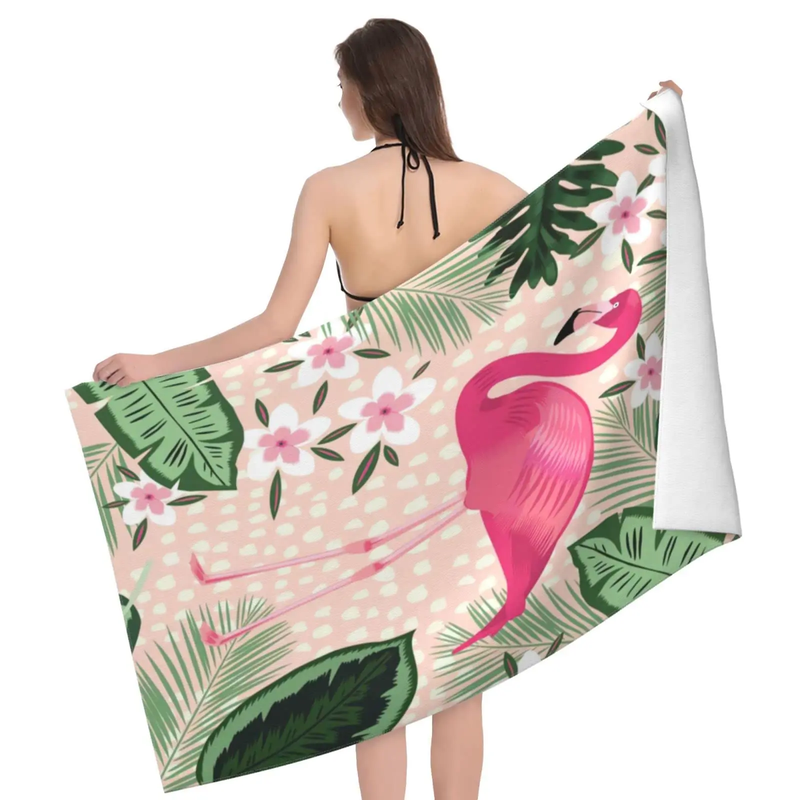 Flamingo Women's Extra Large Microfiber Beach Towel Quick Dry Sand-Free Adults' Cute Oversized Beach Towel Bulk Clearance