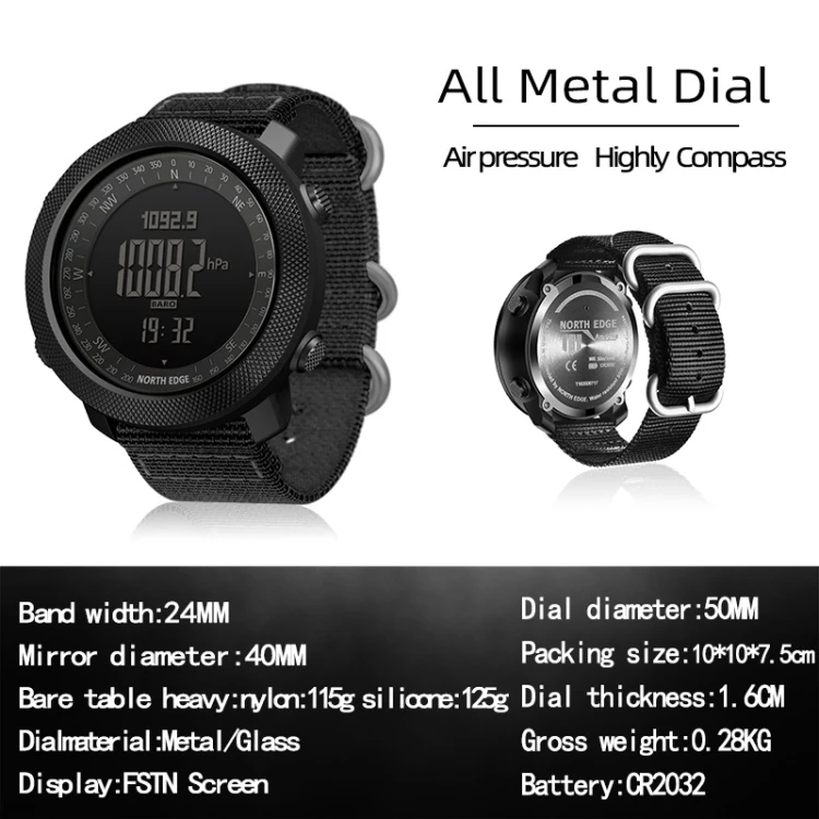 Orologio Sportivo Digitale Apache-46 Uomo Con Bussola, Altimetro, Barometro - Impermeabile 50M
