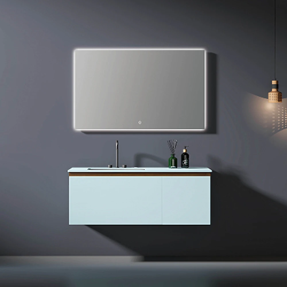 Modern Natural Simple Hotel Design Furniture Wall Mounted Bathroom Storage Vanity Cabinets For Home Use