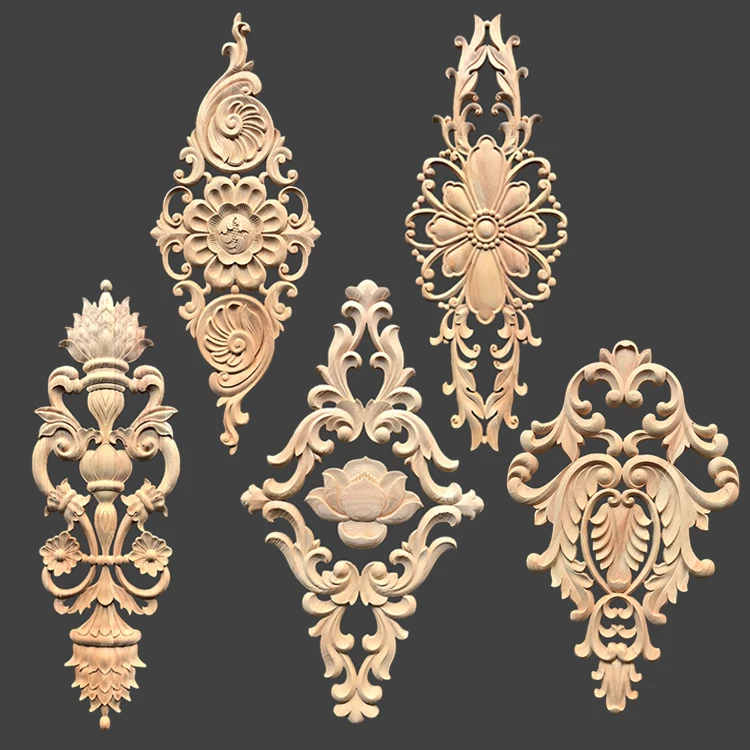 Carved Rubber Wood Appliques And Onlays For Home Decoration - Buy ...