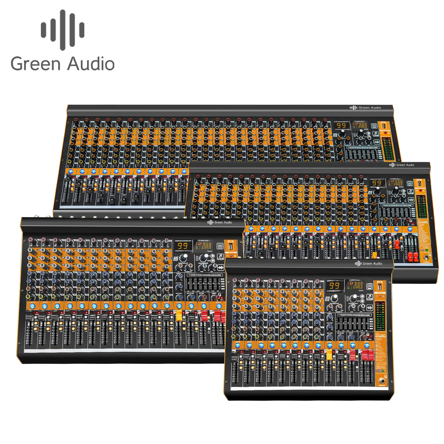 GAX-MV8 Professional Audio Mixing Console with 99 Effects