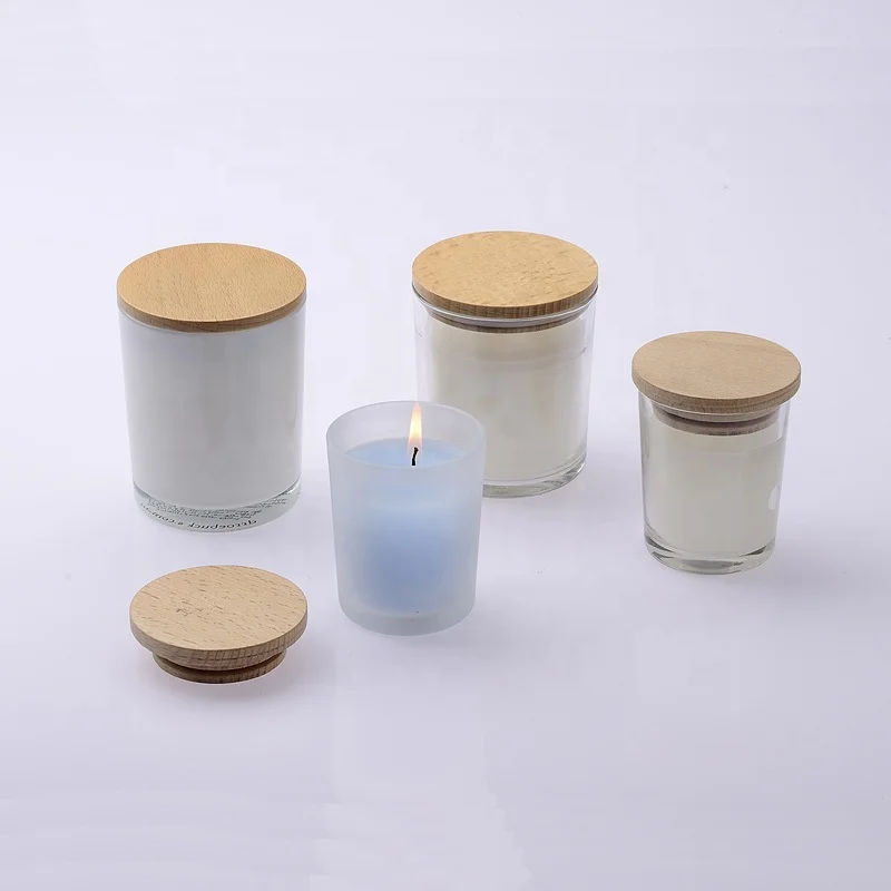 Glass Jar Candle Holder Empty clear Glass Candle Jar 150ml Glass Candle Jar with Bamboo Lid