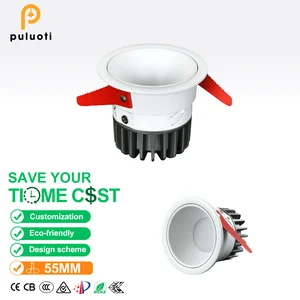 Recessed LED Downlight 55mm 7W 3000K Eye-Protecting Anti-Glare Downlight, Suitable for Bedrooms, Living Rooms, and Dining Rooms