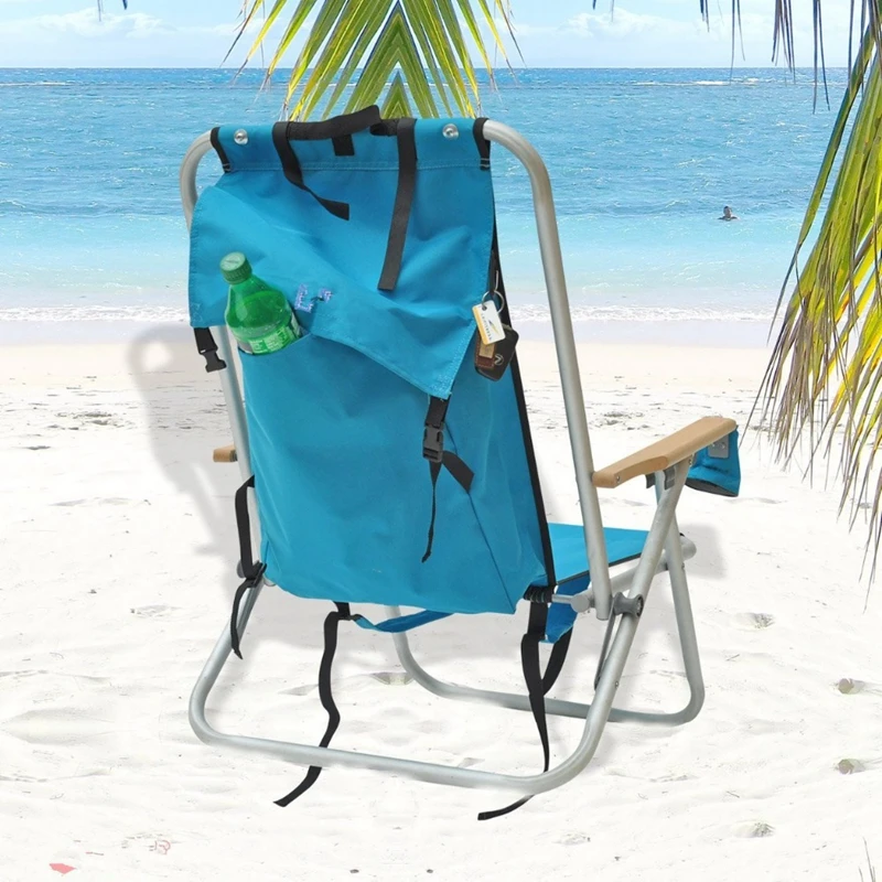 Aioiai Folding Beach Chair With Footrest,Fishing Chair With Rod Holder