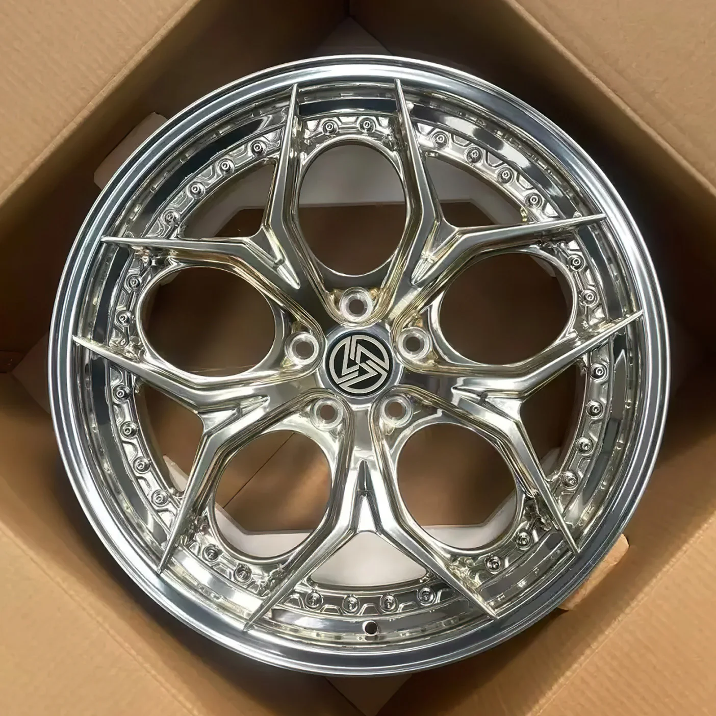 XL 2-Piece Deep Dish Concave Chrome Wheel Alloy Forged Wheels 5x114.3 5x120 5x112 Custom Forging Racing Car Wheel - Image 1