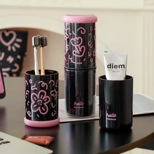 Self-Designed Luxury Light Plastic Storage Box for Toothbrush Toothpaste Mouthwash Travel Wash Cup Holder