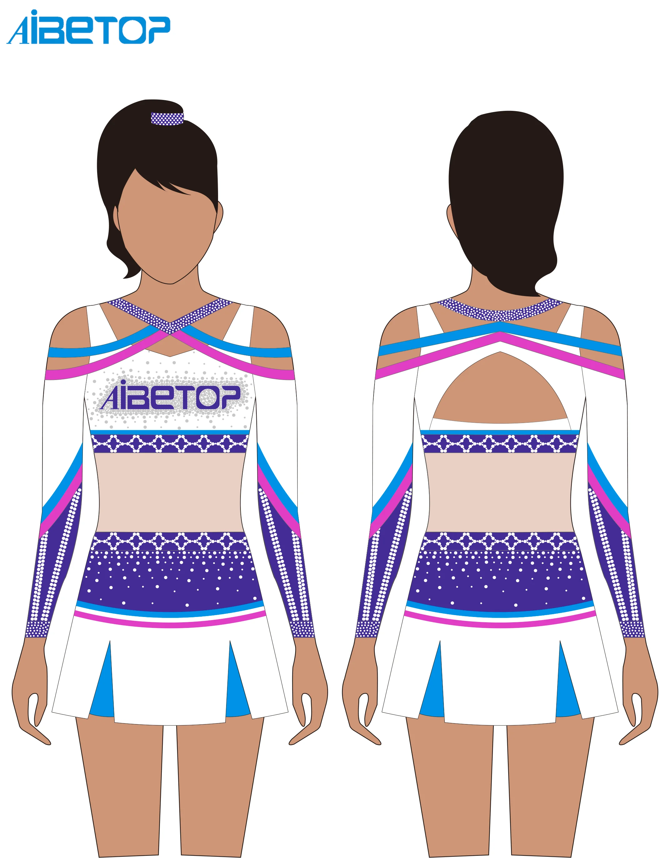 Applique Logo Cheerleading Uniform Girls Hot Sale Cheerleading Uniforms ...