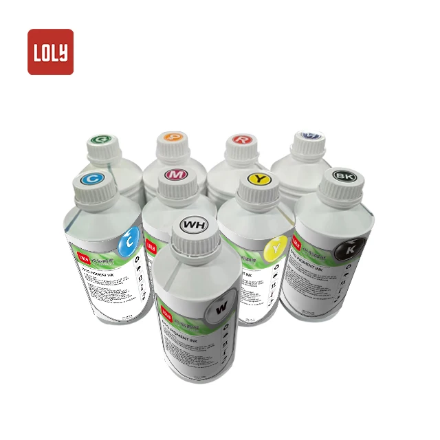 Hot sell  high quality DTG specialized 5colors+W+VI printing ink for DTG inkjet printer direct printing usage