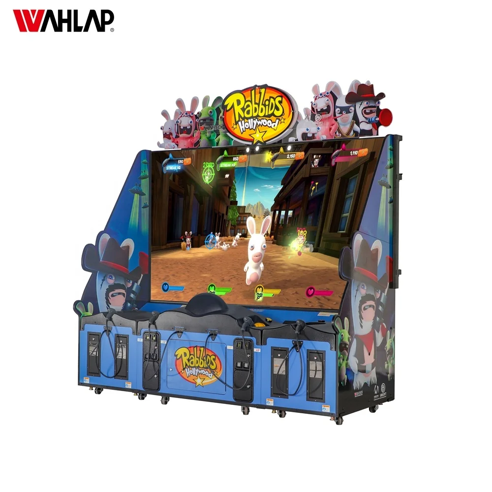 실내 코인 머신 슈팅 아케이드 게임 세계적으로 유명한 IP 래빗 할리우드 슈팅 게임 머신 3인용