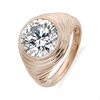 14k yellow Gold  moissanite diamond ring